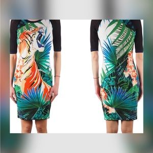 Roberto Cavalli Dress Jungle Tiger Italy EUC 44